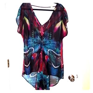 Butterfly sheer top
